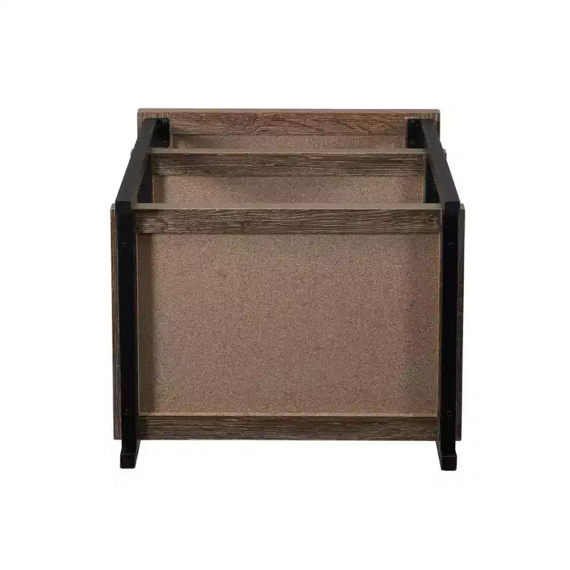 Rectangular Side End Table with Storage Shelves