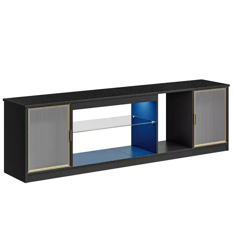LED TV Stand for TVs up to 75 - Entertainment Center with Drawer & Storage Shelves