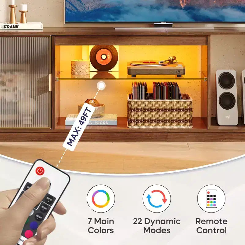 LED TV Stand for TVs up to 75 - Entertainment Center with Drawer & Storage Shelves