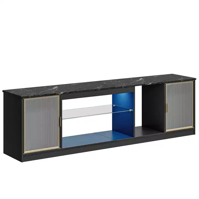 LED TV Stand for TVs up to 75 - Entertainment Center with Drawer & Storage Shelves