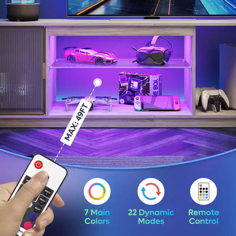 LED TV Stand for TVs up to 75 - Entertainment Center with Drawer & Storage Shelves