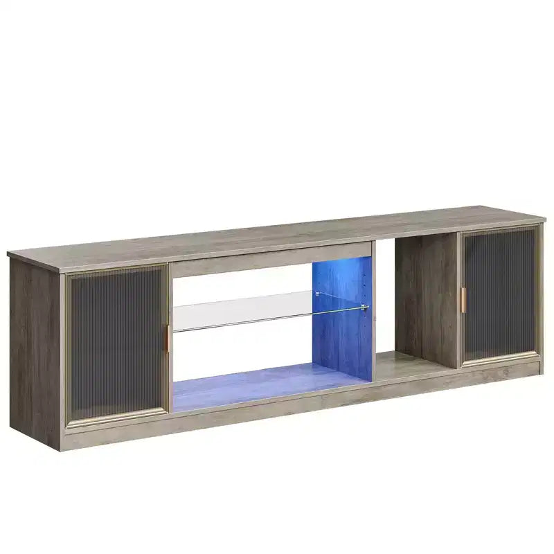 LED TV Stand for TVs up to 75 - Entertainment Center with Drawer & Storage Shelves