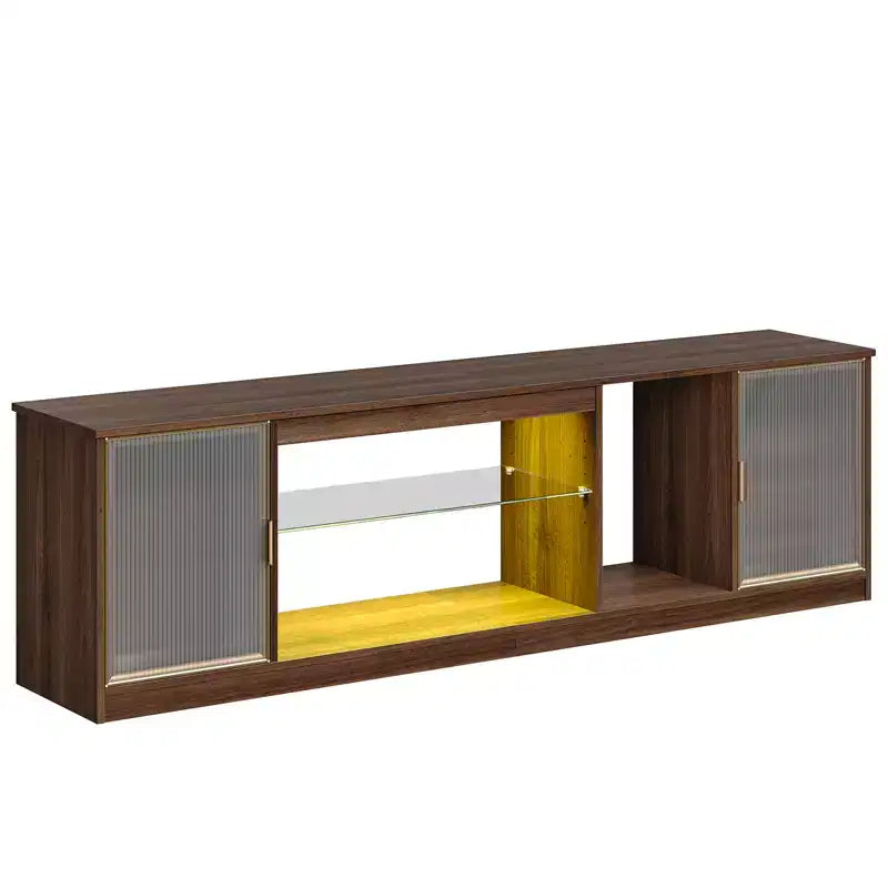 LED TV Stand for TVs up to 75 - Entertainment Center with Drawer & Storage Shelves