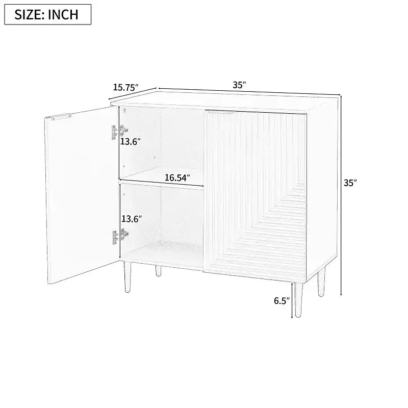 Modern 2 Door Storage Cabinet with Adjustable Shelves