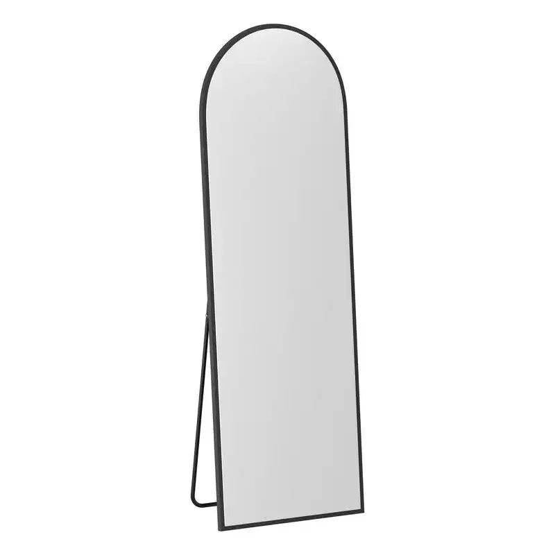 23 in W x 67 in H Oversized Carved Arch Wood Full Length Black Wall Mounted Standing Mirror