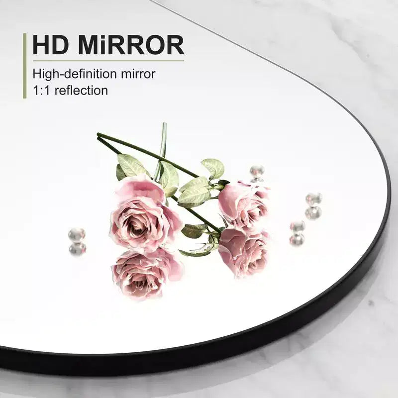 23 in W x 67 in H Oversized Carved Arch Wood Full Length Black Wall Mounted Standing Mirror
