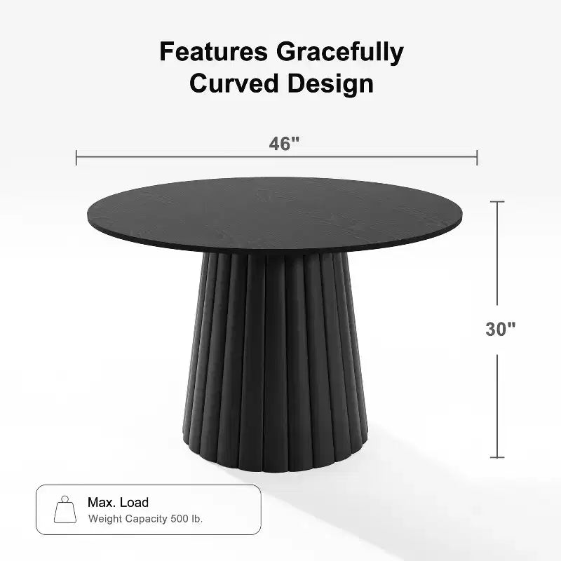 46" Round Solid Wood Dining Table
