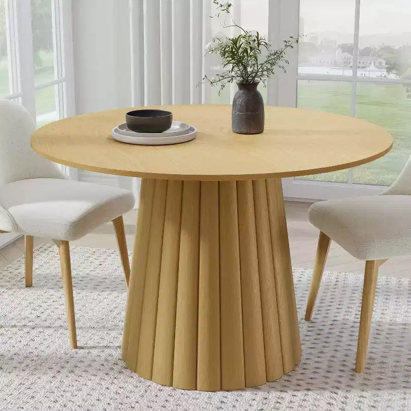 46" Round Solid Wood Dining Table
