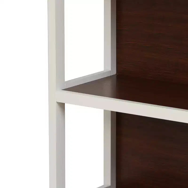 4-Shelf 59.5 H x 31.38 W Cherry and White Manufactured Wood Bookcase Brown