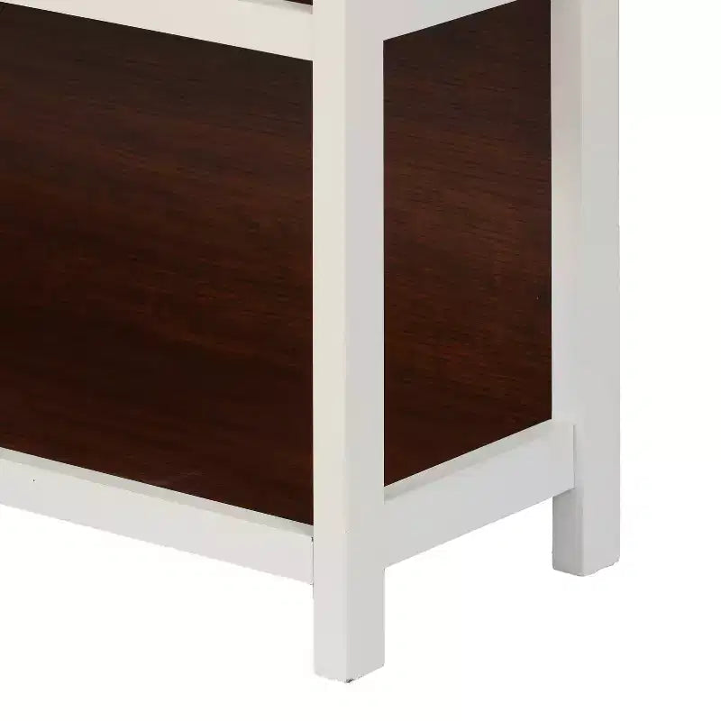 4-Shelf 59.5 H x 31.38 W Cherry and White Manufactured Wood Bookcase Brown