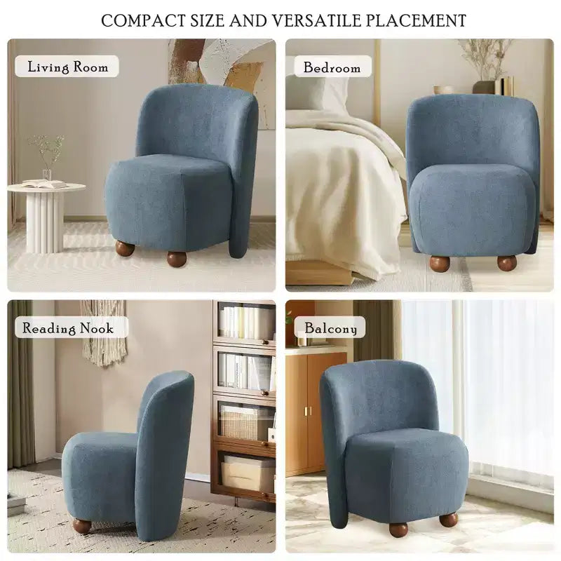 Modern Low-Back Armless Accent Chair, White
