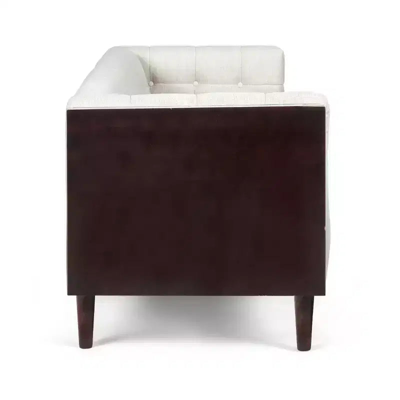 Contemporary 89.75" Fabric/Boucle Tufted 3-Seater Sofa