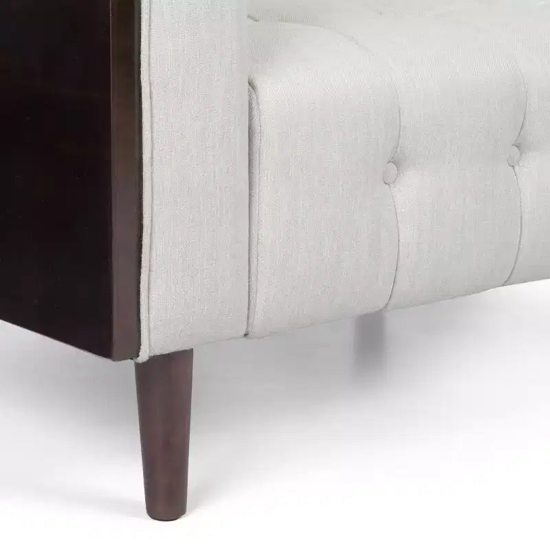 Contemporary 89.75" Fabric/Boucle Tufted 3-Seater Sofa