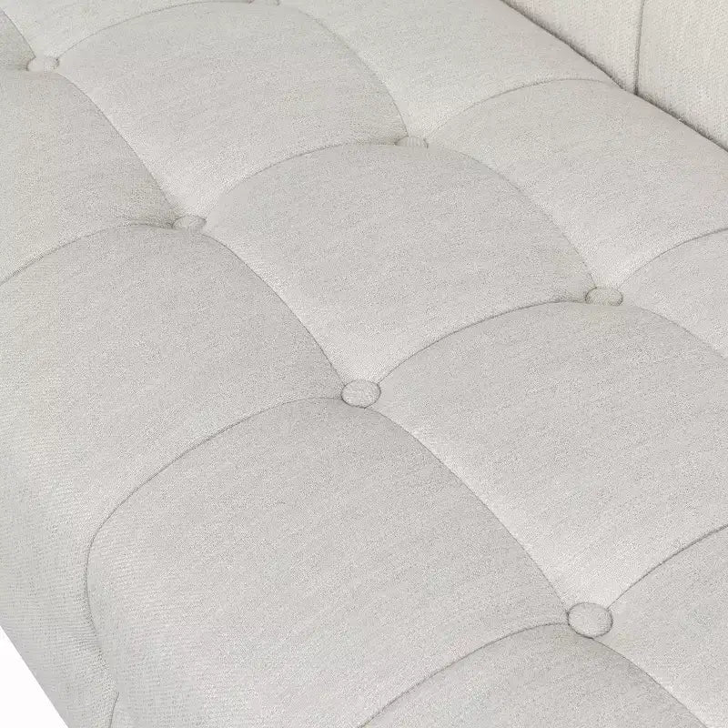 Contemporary 89.75" Fabric/Boucle Tufted 3-Seater Sofa