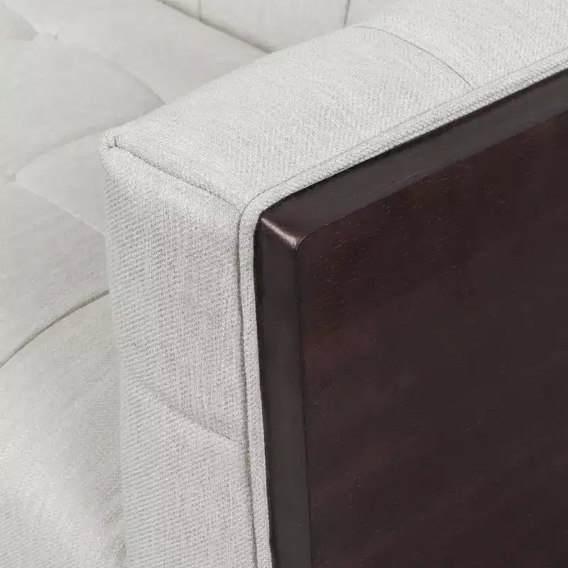 Contemporary 89.75" Fabric/Boucle Tufted 3-Seater Sofa