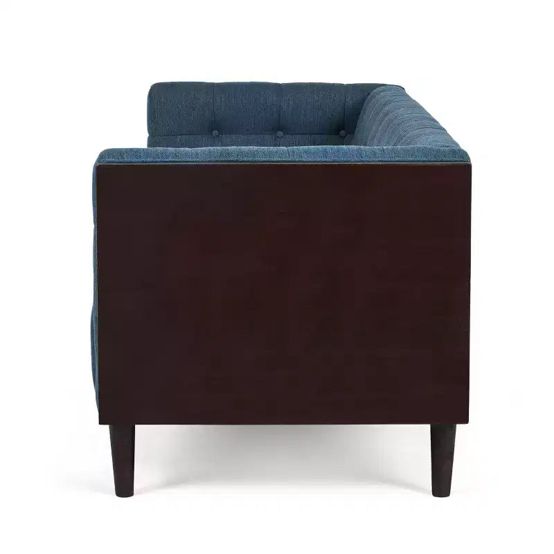 Contemporary 89.75" Fabric/Boucle Tufted 3-Seater Sofa