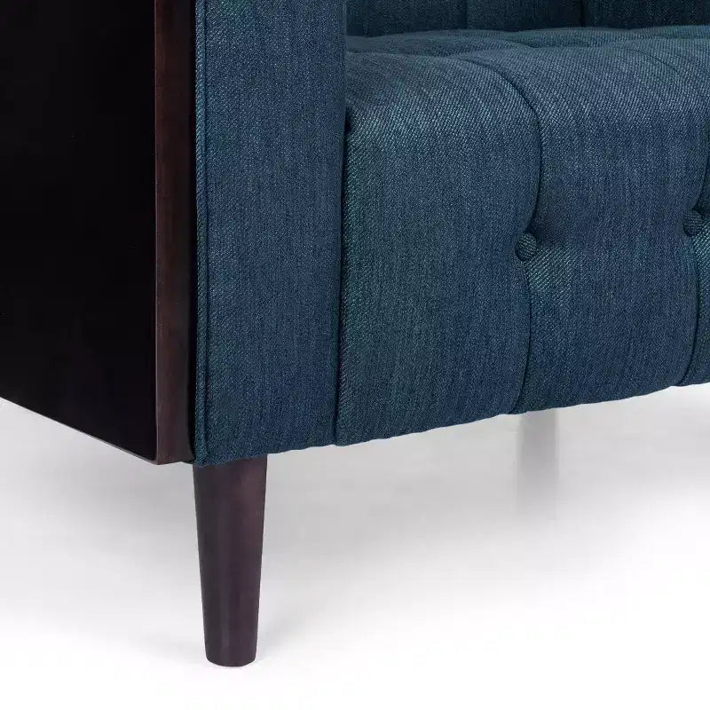 Contemporary 89.75" Fabric/Boucle Tufted 3-Seater Sofa