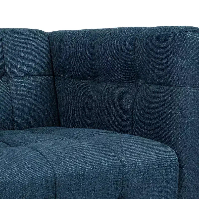 Contemporary 89.75" Fabric/Boucle Tufted 3-Seater Sofa