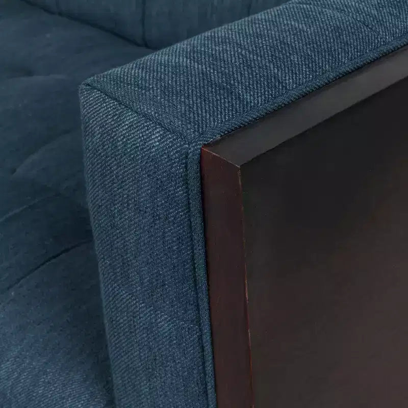 Contemporary 89.75" Fabric/Boucle Tufted 3-Seater Sofa