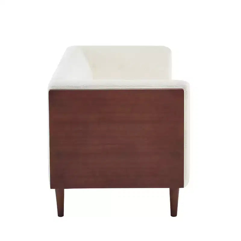 Contemporary 89.75" Fabric/Boucle Tufted 3-Seater Sofa