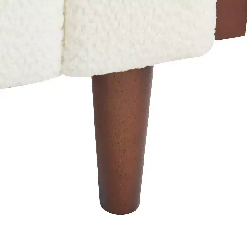 Contemporary 89.75" Fabric/Boucle Tufted 3-Seater Sofa