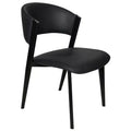 LeisureMod Aspen Series Upholstered Dining Chair in Leather Seats with Black Iron Frame and Legs, Modern Kitchen, Dining Room, Cafe Seating