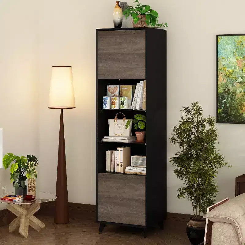 Vertical Storage Cabinet with Double-Door Design