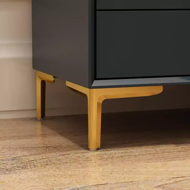 3 Drawer Nightstand with Metal Base - Bedside Dresser