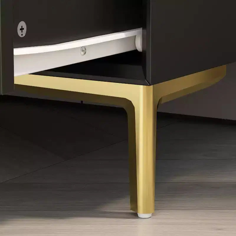3 Drawer Nightstand with Metal Base - Bedside Dresser