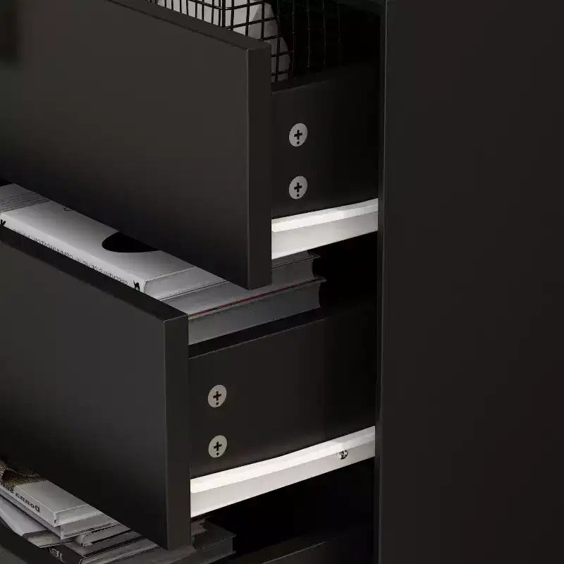 3 Drawer Nightstand with Metal Base - Bedside Dresser