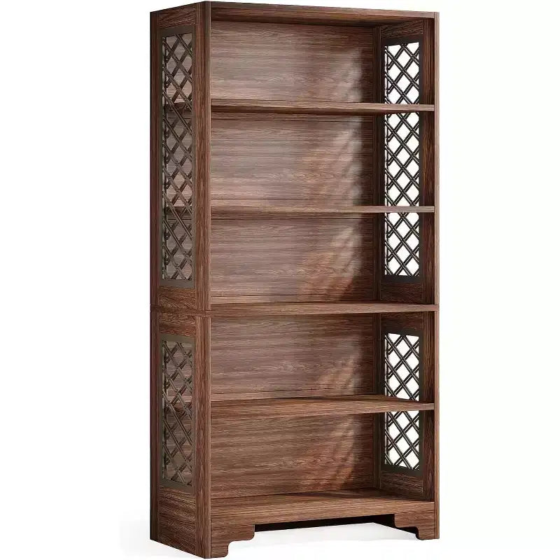 Lantine 6-Tier Bookcase, 70.8 Tall Vintage Bookshelf, Freestanding 5-Shelf Storage Display Rack for Home Office, Living Room, Bedroom