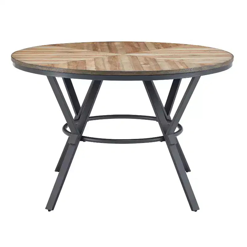Christopher Knight Home Arcans Modern Round Wood Dining Table, Light Brown/Black