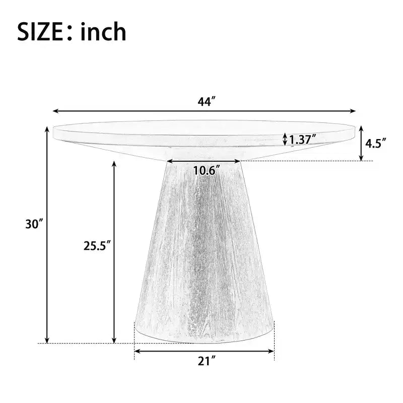 Retro Wood Top Frustum Pedestal Dining Table
