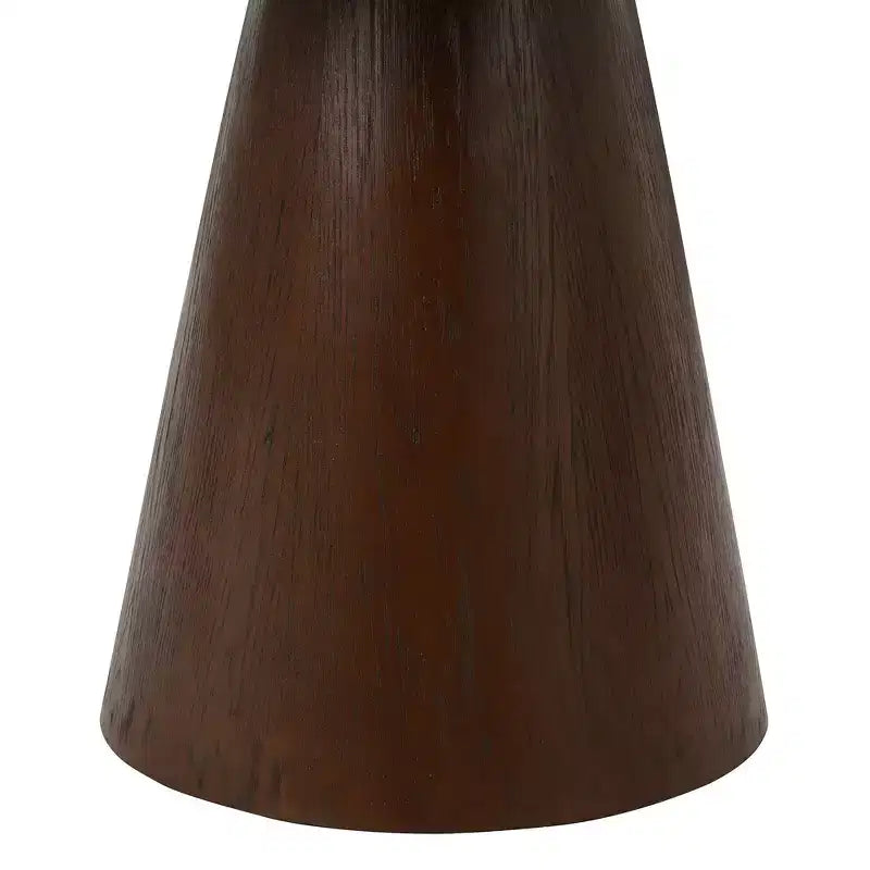 Retro Wood Top Frustum Pedestal Dining Table
