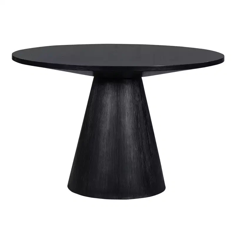 Retro Wood Top Frustum Pedestal Dining Table