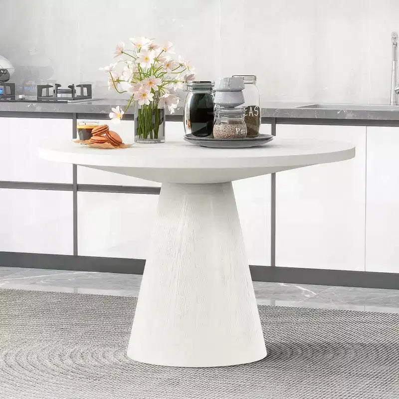 Retro Wood Top Frustum Pedestal Dining Table