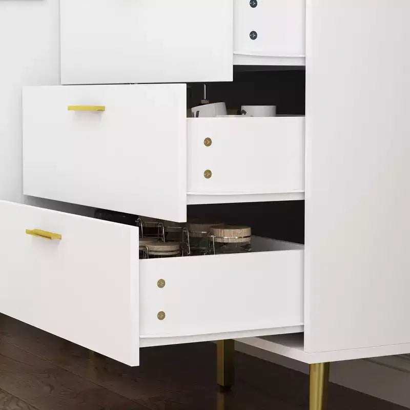 Modern White Dresser with Drawers
