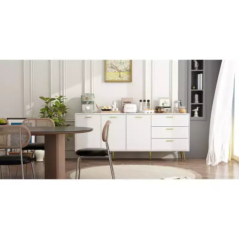 Modern White Dresser with Drawers
