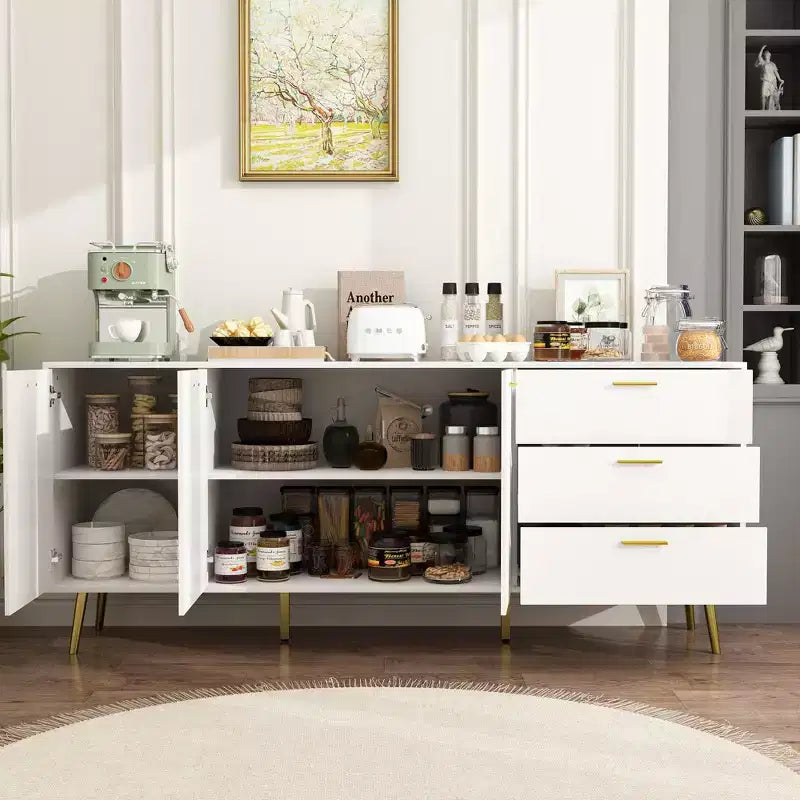Modern White Dresser with Drawers