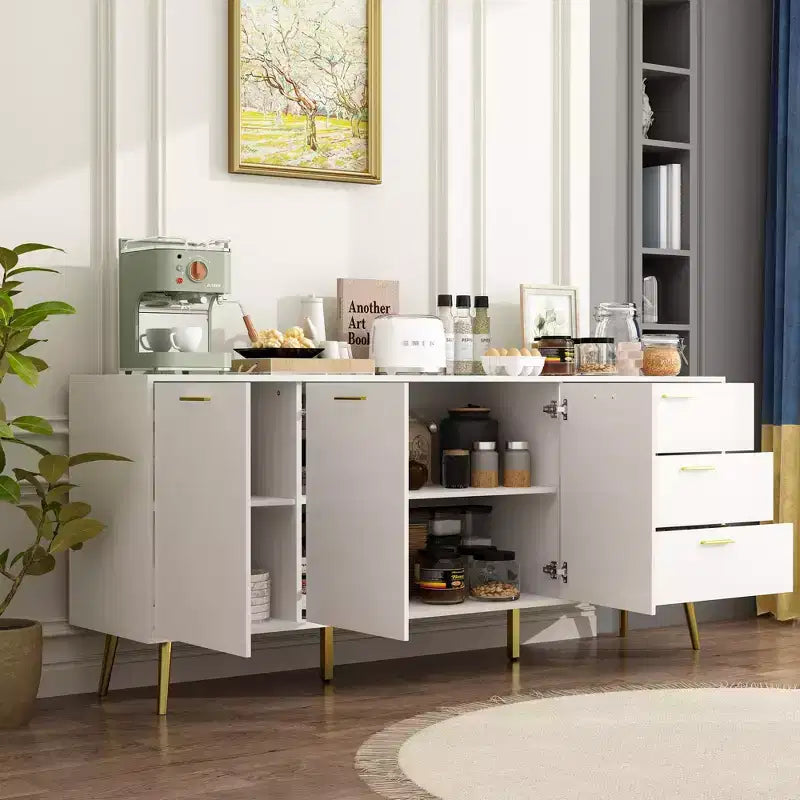 Modern White Dresser with Drawers