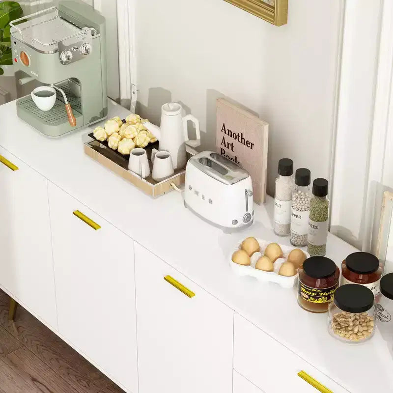 Modern White Dresser with Drawers