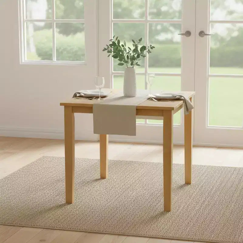 Kings Brand Furniture - Kurmer Square Solid Wood Dining Room Kitchen Table, Natural Oak