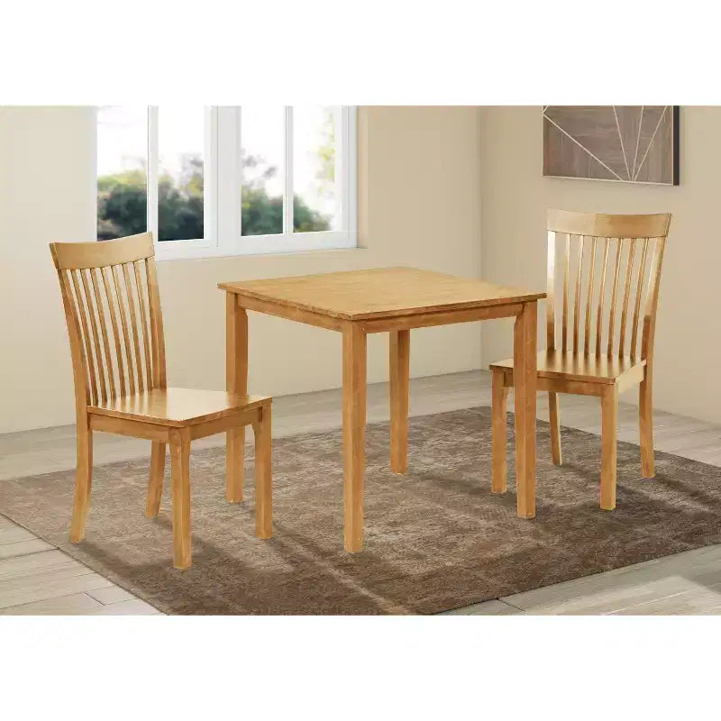 Square Solid Wood Dining Room Kitchen Table, Natural Oak