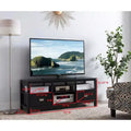 54" Black Wood TV Stand Entertainment Center with Storage