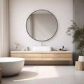 30 InchCircular Wall Mirror, Hanging Mirror for Above Sink, Bathroom Hanging Mirror