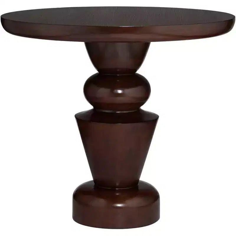 30" Round Oak Veneer Pedestal Table