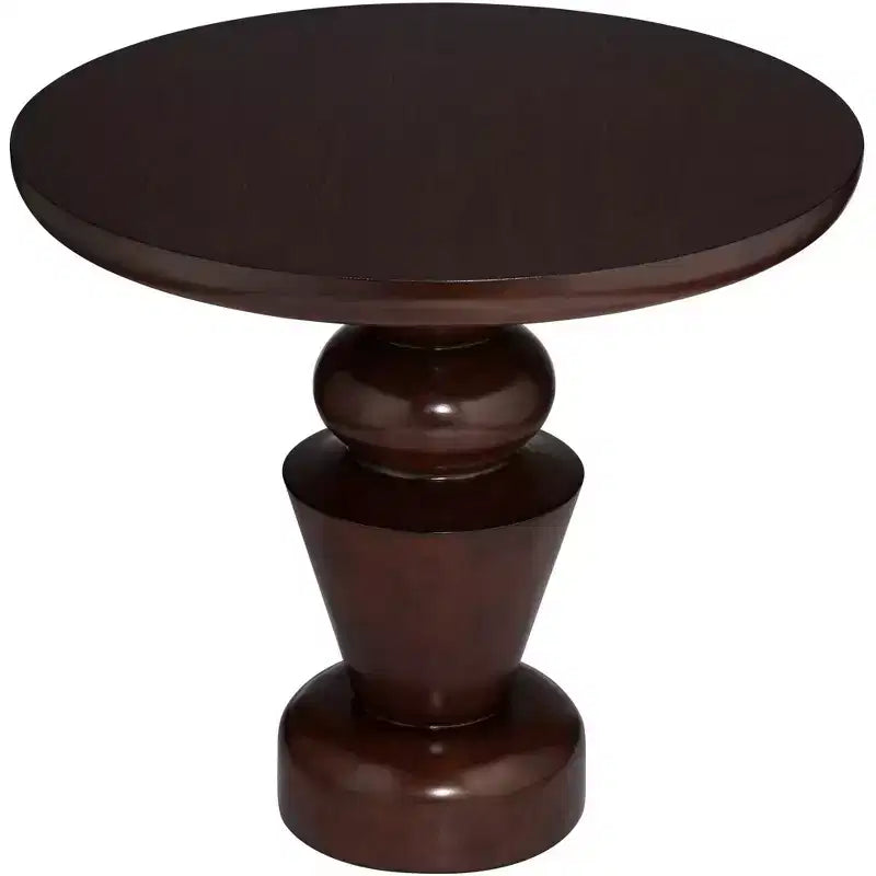 30" Round Oak Veneer Pedestal Table