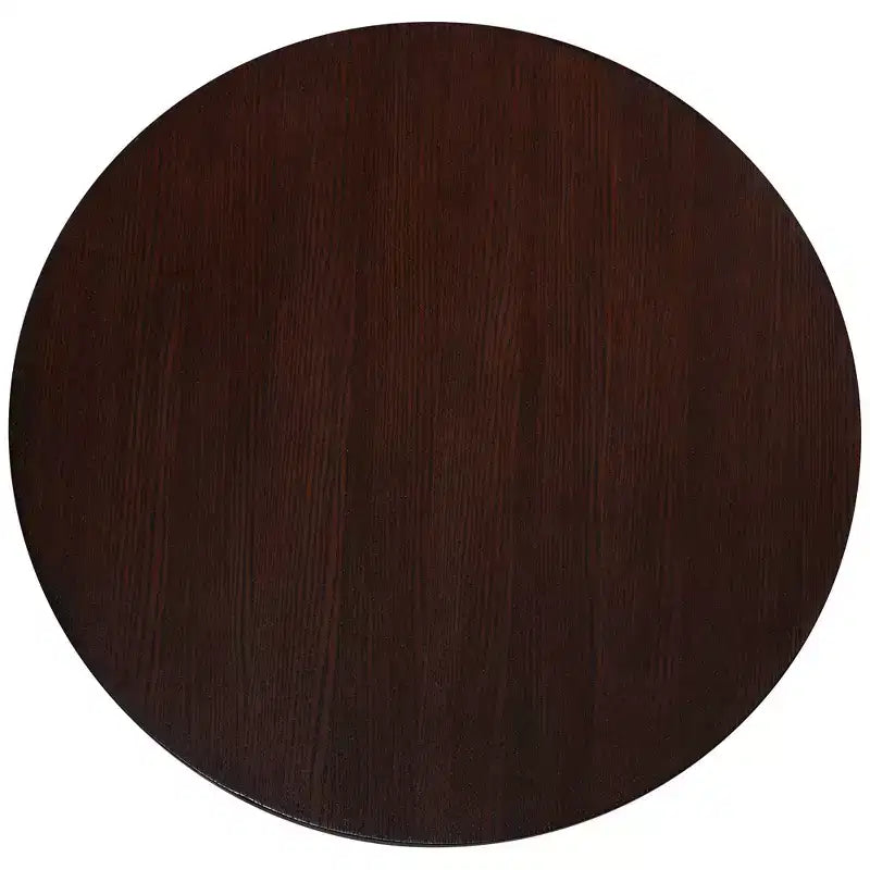 30" Round Oak Veneer Pedestal Table