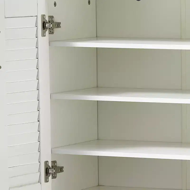 47-inch Multi-Function Adjustable Shelf Shoe Cabinet with Storage Compartment and Padded Shoe Bench, White
