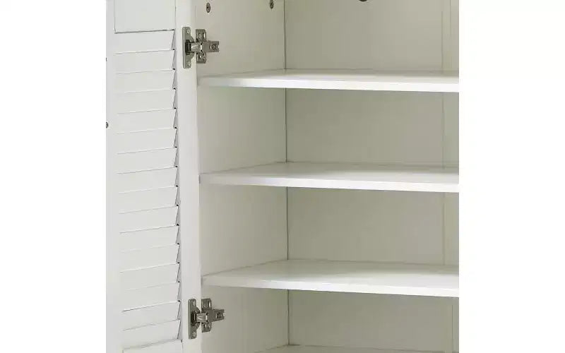 47-inch Multi-Function Adjustable Shelf Shoe Cabinet with Storage Compartment and Padded Shoe Bench, White